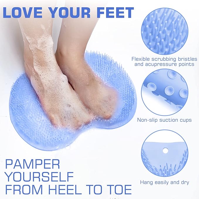 Shower Foot Scrubber Mat Back Washer Back Exfoliating Bath Wash Pad Wall - Image 2