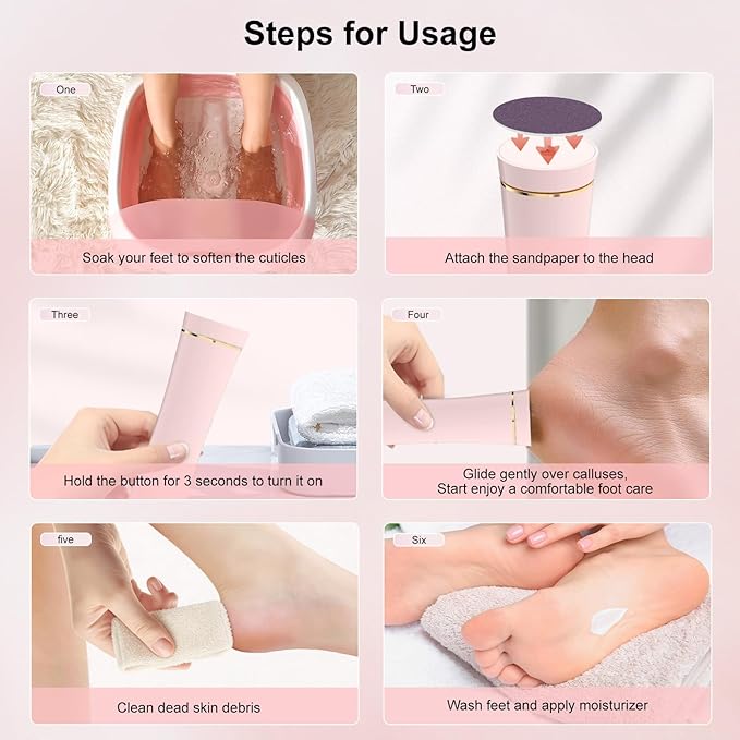 2026 Upgraded Electric Foot Callus Remover, 3-Speed Ergonomic Rechargeable - Image 6