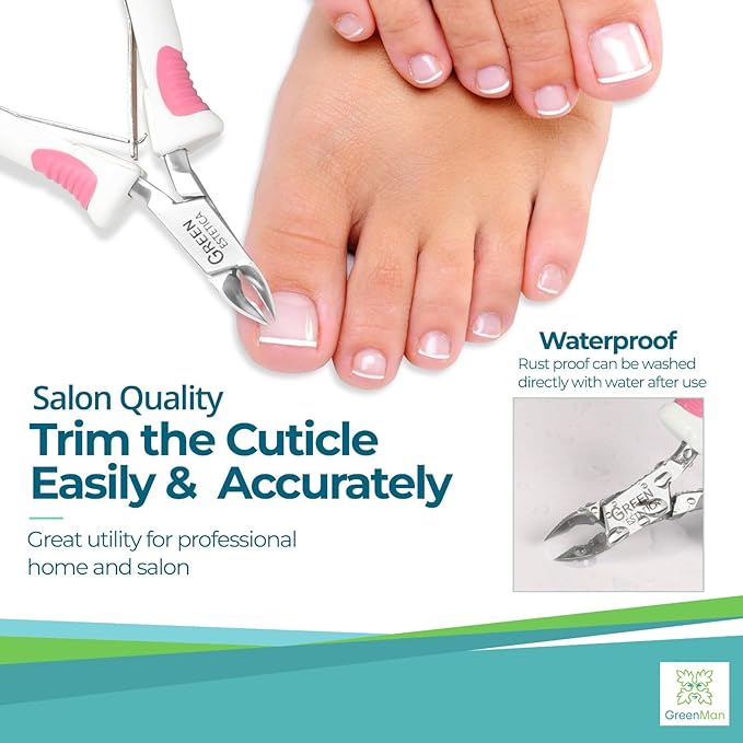 Cuticle Trimmer with Non-Slip Grip Handle Professional Stainless Steel Cuticle - Image 5