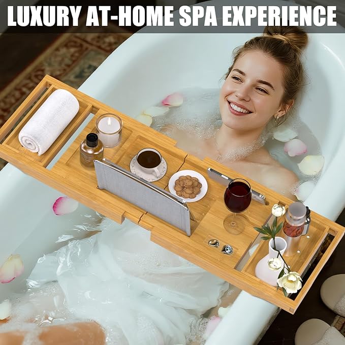 Bathtub Tray Caddy, Expandable Bath Trays - Image 5