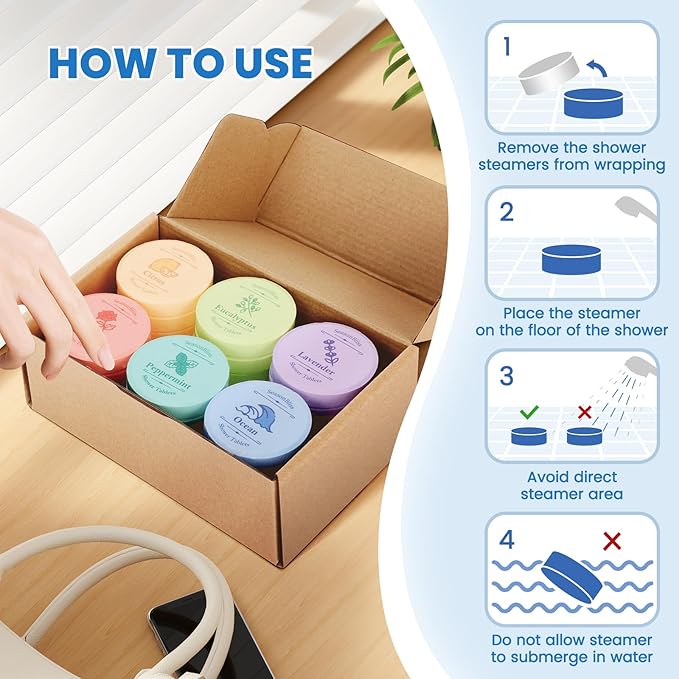 Shower Steamers 30 PCS with Individually Wrapped, Shower Bombs - Image 6