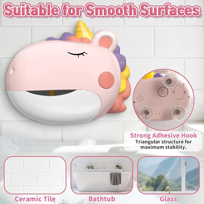 Infowush Baby Bath Toys, Unicorn Bath Bubble Machine Toddler Bath Toys - Image 4