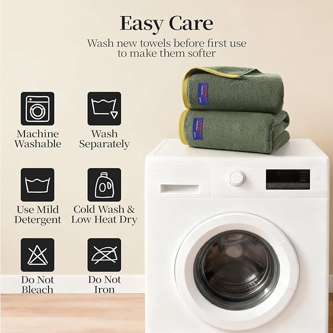 REDKISS 6 Piece Luxury Bath Towel Set, 2 Bath Towels, 2 Hand Towels, 2 - Image 9