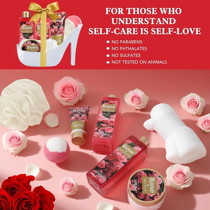 Spa Luxetique Gifts for Women High Heel Gift Set for Women 8pcs Bath Sets - Image 4