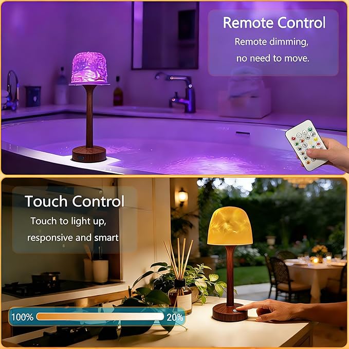 Waterproof Bathroom Lamp with 16 Color Ocean Wave Projector, Rechargeable - Image 5