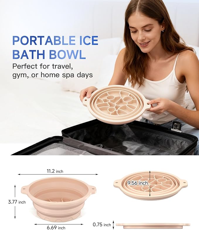 Face Bowl for Ice with Built-in Ice Tray – Collapsible Silicone Facial Ice Bath - Image 8