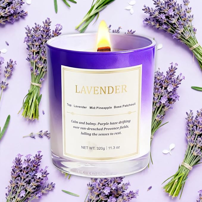 Scented Candles for Home, 2 Pack Wood Wick Soy Wax Scented Candles - Image 2