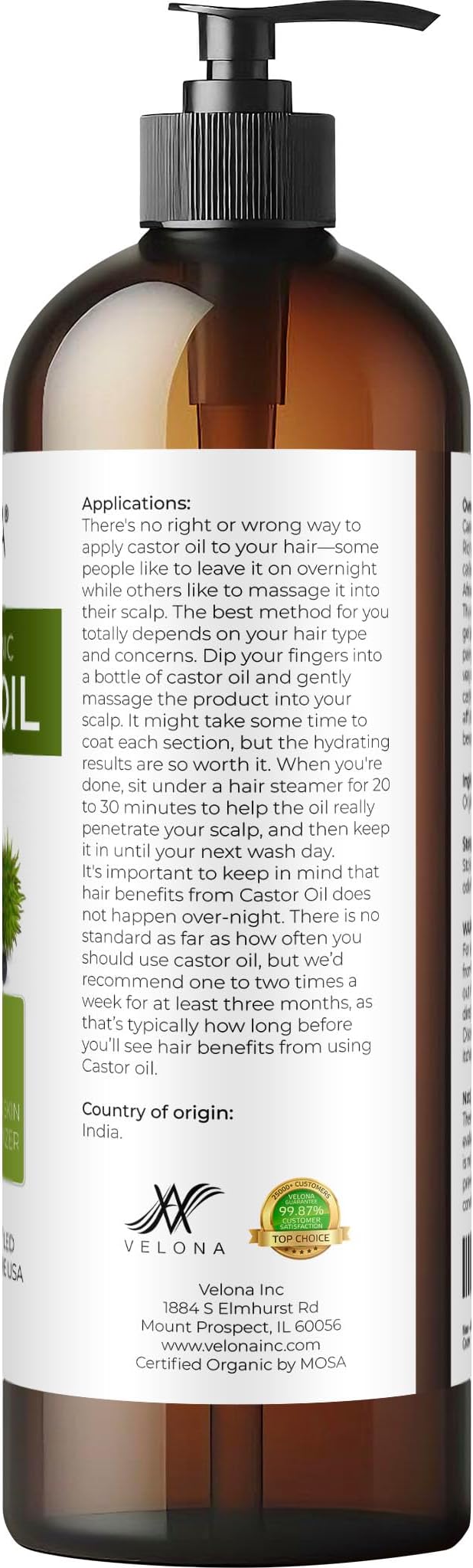 velona USDA Certified Organic Castor Oil - Image 4