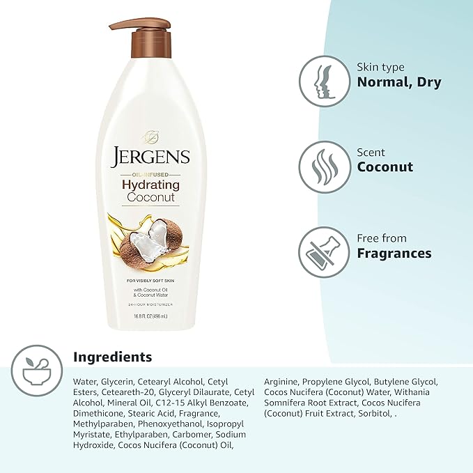 Jergens Hydrating Coconut Body Lotion, Hand and Body Moisturizer, Infused - Image 14