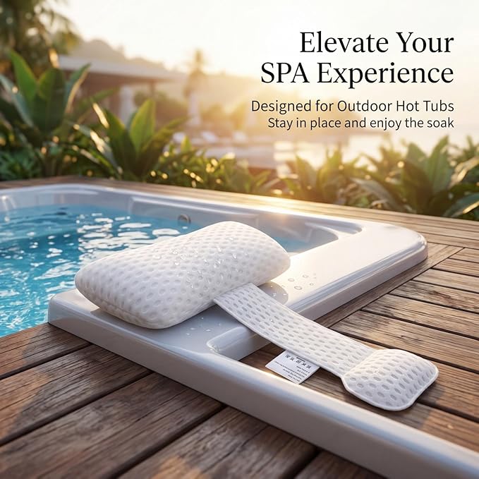 Hot Tub Pillow for Outdoor Bathtub（2-Pack）, Non-Slip Universal Spa Headrest - Image 8