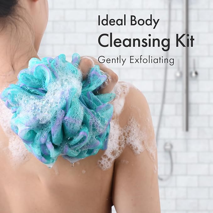 AmazerBath Charcoal Loofah Sponge, Shower Loofah 60g/PCS - Image 4