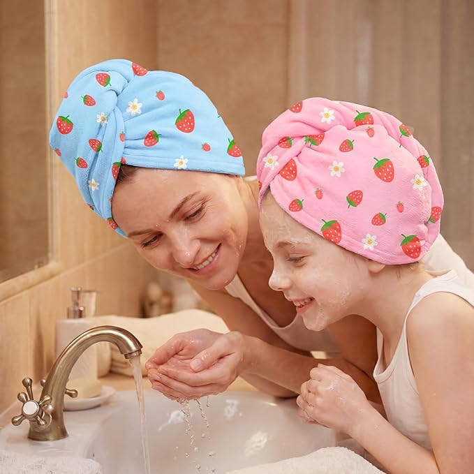 Microfiber Hair Towel Wrap for Kids Hair Drying Towel Wrap - Image 4