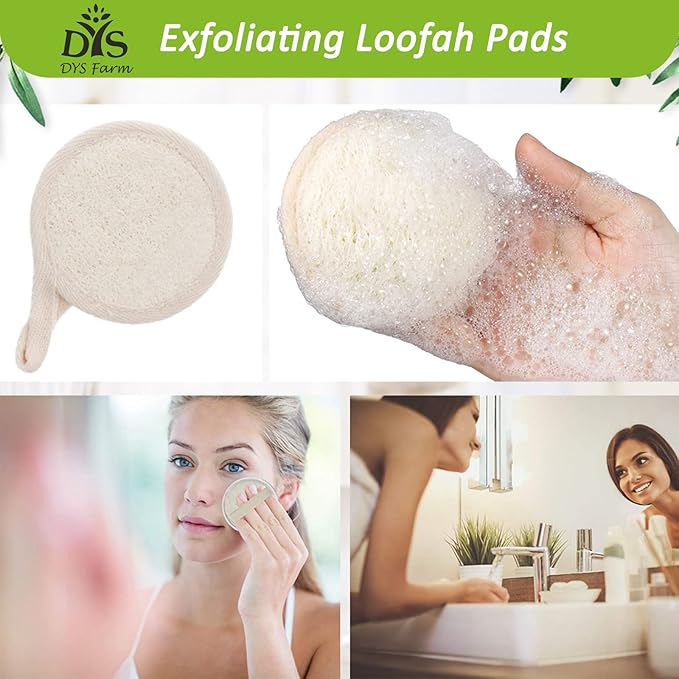 Face Loofah Pads Exfoliating Scrubber, Natural Luffa Facial Cleanser Pad - Image 6