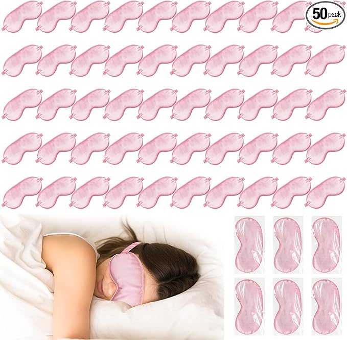 Newcotte 50 Pcs Silk Sleep Eye Mask by Newcotte