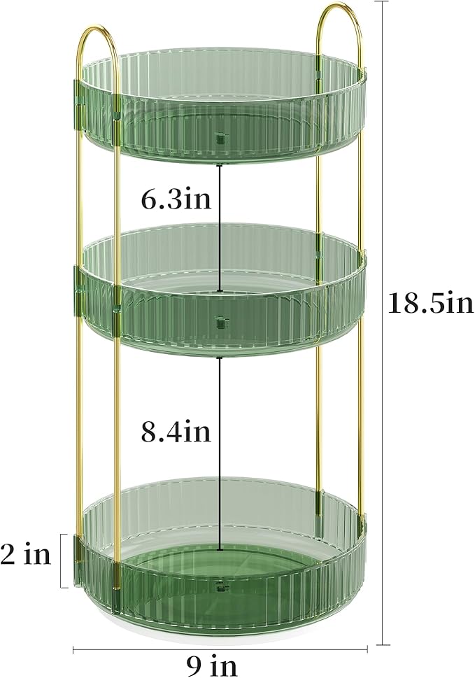 Rotating Makeup Organizer Countertop, Skincare Organizers, Spinning Perfume - Image 2