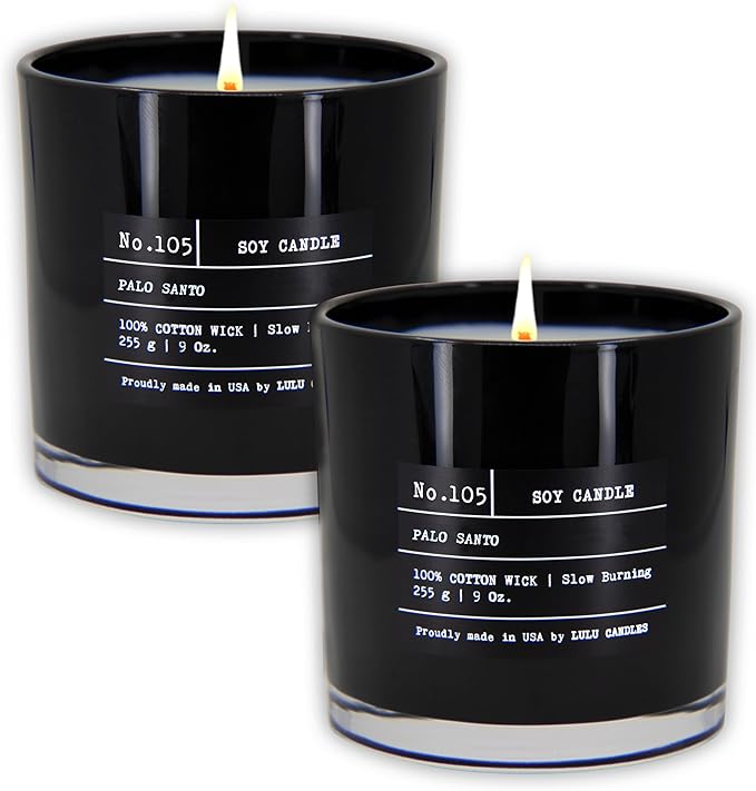 Lulu Candles | Palo Santo | Luxury Scented Soy Jar Candle | Hand Poured in The by LULUCANDLES