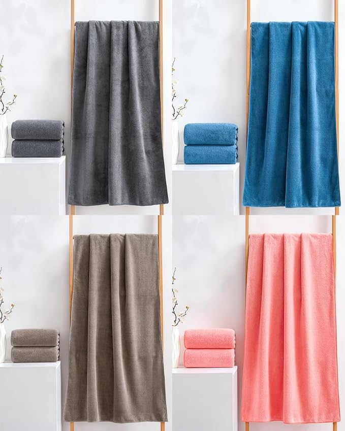 Lumimi 8-Piece Soft Microfiber Towel Set Incredibly Absorbent Lightweight Quick - Image 7