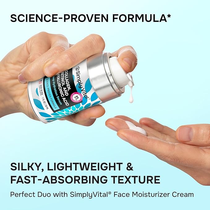 SimplyVital Collagen, Retinol & Hyaluronic Acid Serum - Image 2