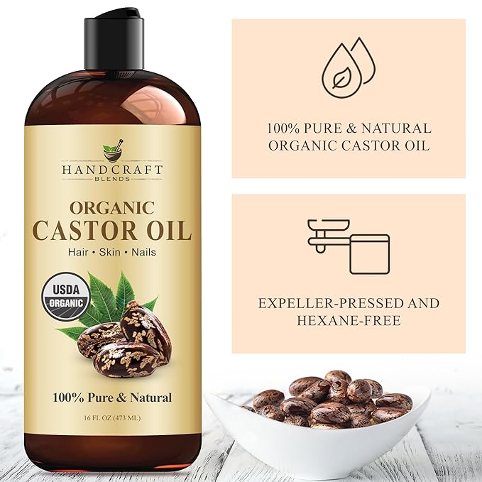 Handcraft Blends Organic Castor Oil 16 Fl Oz | Roll on Bottle | 100% Pure and - Image 3