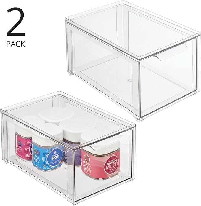 mDesign Plastic Stackable Bathroom Storage - Image 4