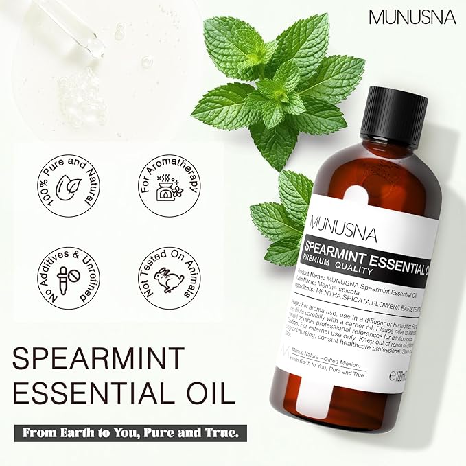 Spearmint Essential Oil 100ML, 100% Pure Spearmint Oil Aromatherapy Oil - Image 2