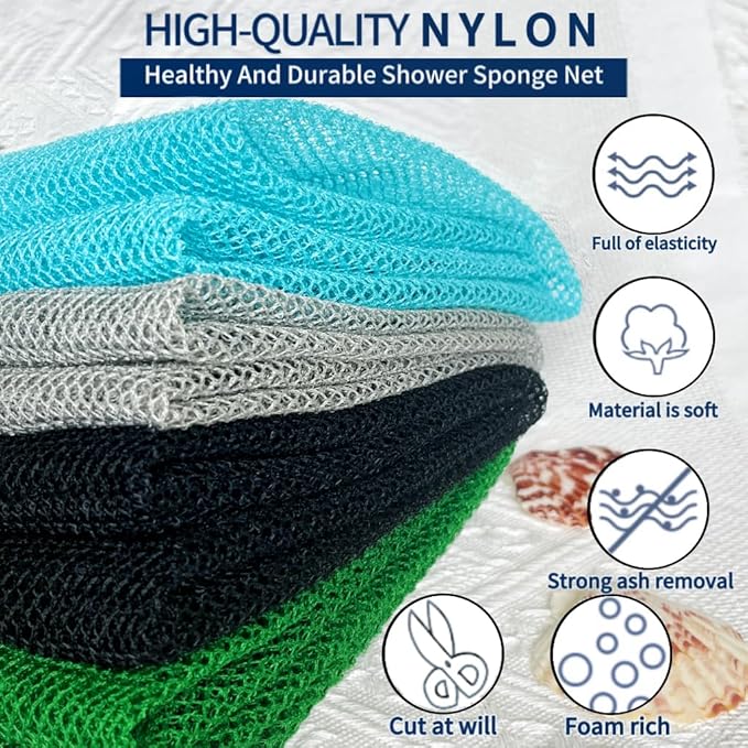 African Exfoliating Net, African Net Sponge, Nylon African Bathing Sponge Net - Image 4
