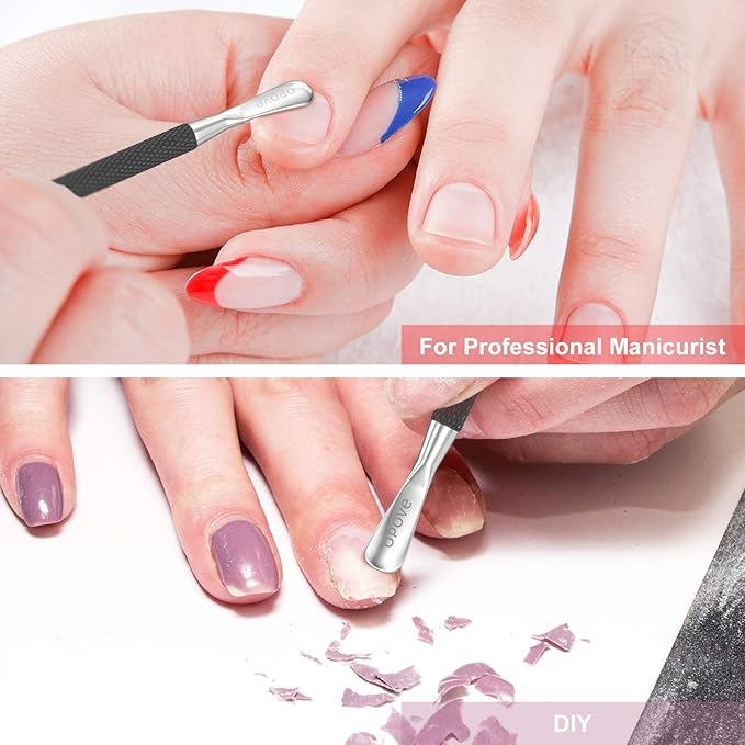 Cuticle Pusher Nail Polish Remover Stainless Steel Manicure Tool Set Gel Nail - Image 3