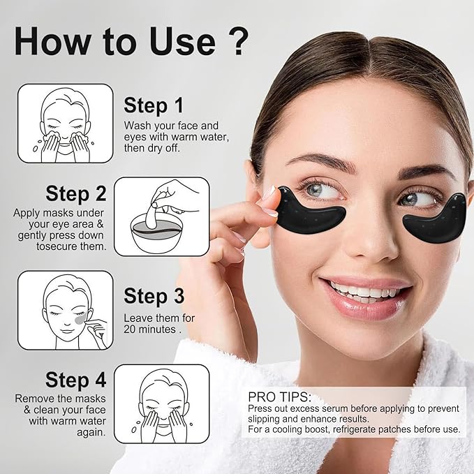 Eye Mask - 30 Pairs Bamboo Charcoal Under Eye Patches Skin Care Products - Eye - Image 8