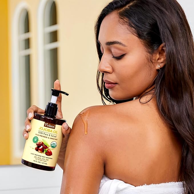 Yoken Pure Jojoba Oil Organic USDA Certified 16 fl oz, 100% Natural Jojoba Oil - Image 8