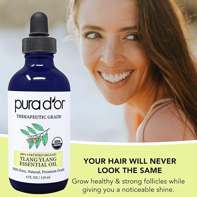 PURA D'OR Organic Ylang Ylang Essential Oil 100% Pure & Natural Therapeutic - Image 4