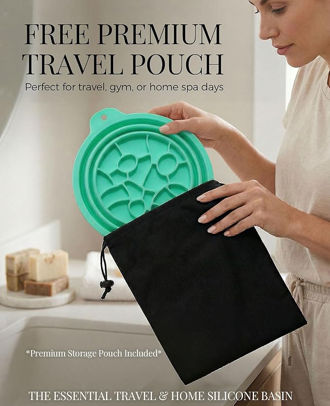 Face Ice Bath Bowl with Built-in Ice Tray, Foldable Silicone Face Bowl - Image 9