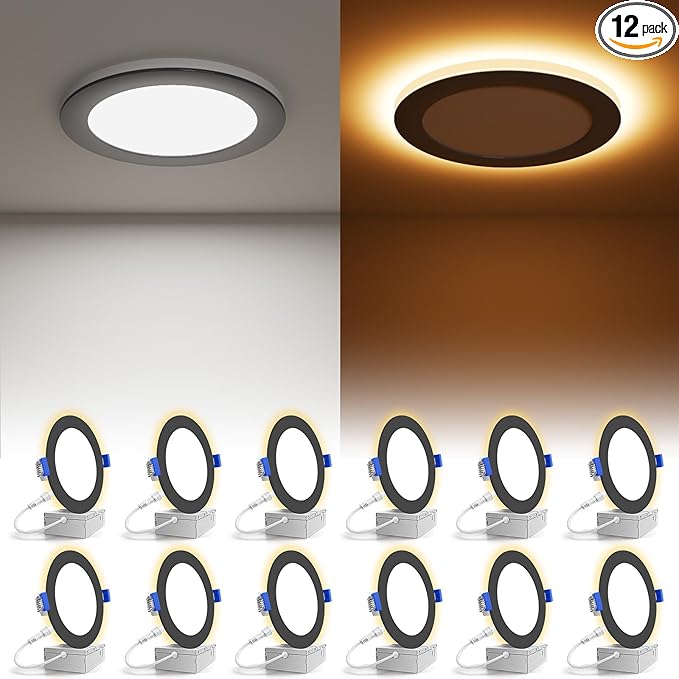 VOLISUN 12 Pack 6 Inch Black Recessed Light by VOLISUN