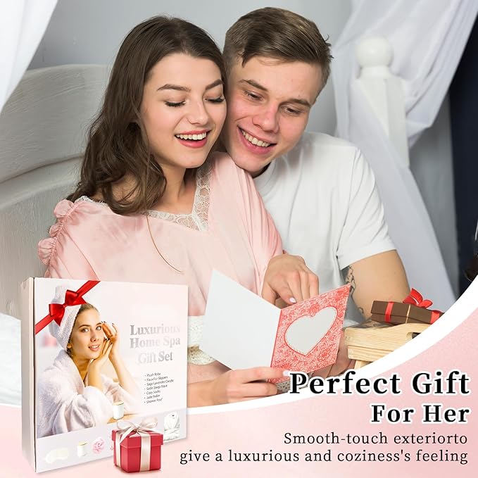 my novel things Birthday Gifts for Women, Spa Robe and Slippers Set, Bathrobe - Image 7