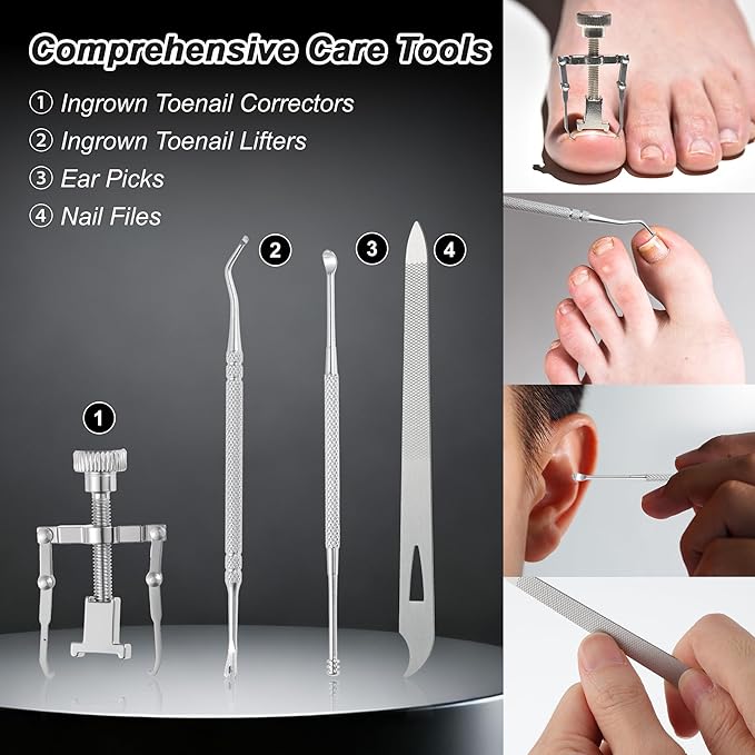 VOCOSTE Toenail Care Kit 13-Piece Ingrown Toenail Tools, Professional Grooming - Image 6