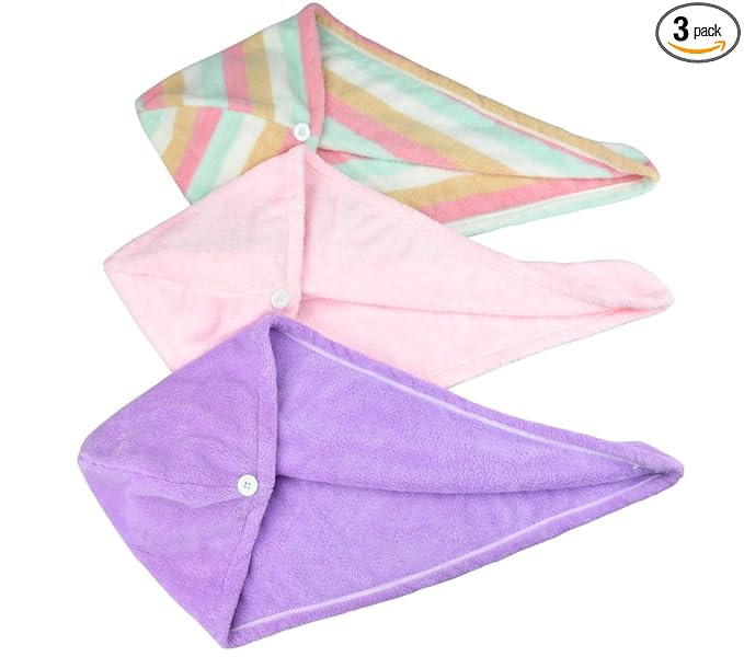 HOPESHINE Women's Soft Shower Hair Towel Twist Hair Turban Wrap Drying Cap by HOPESHINE
