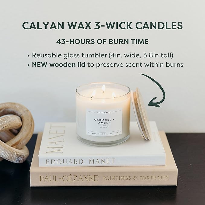 Calyan Wax Co. Vetiver & Tonka 3 Wick Scented Candle - Image 4