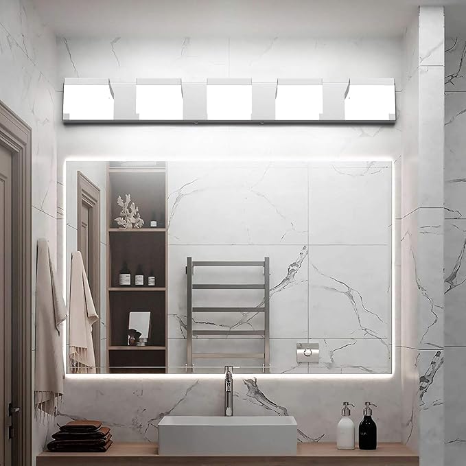 Tipace 5 Lights Modern Chrome Vanity Light - Image 7