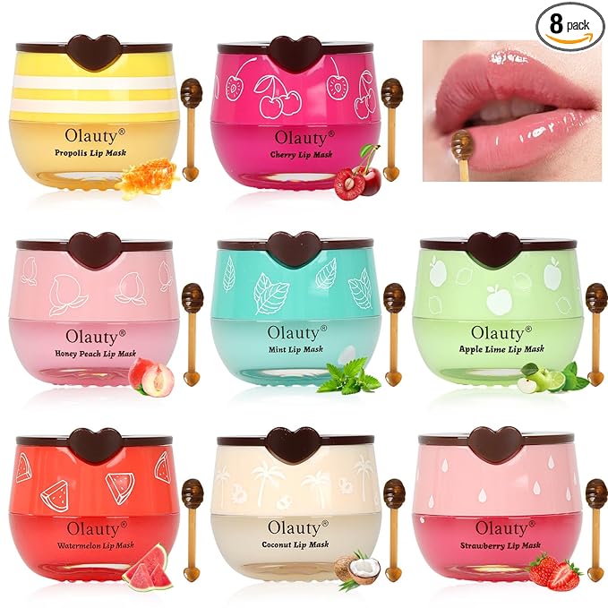 8 PCS Bee Lip Balm Lip Mask Honey Pot, Mothers Day Gifts, Teacher Appreciation by Deepmind