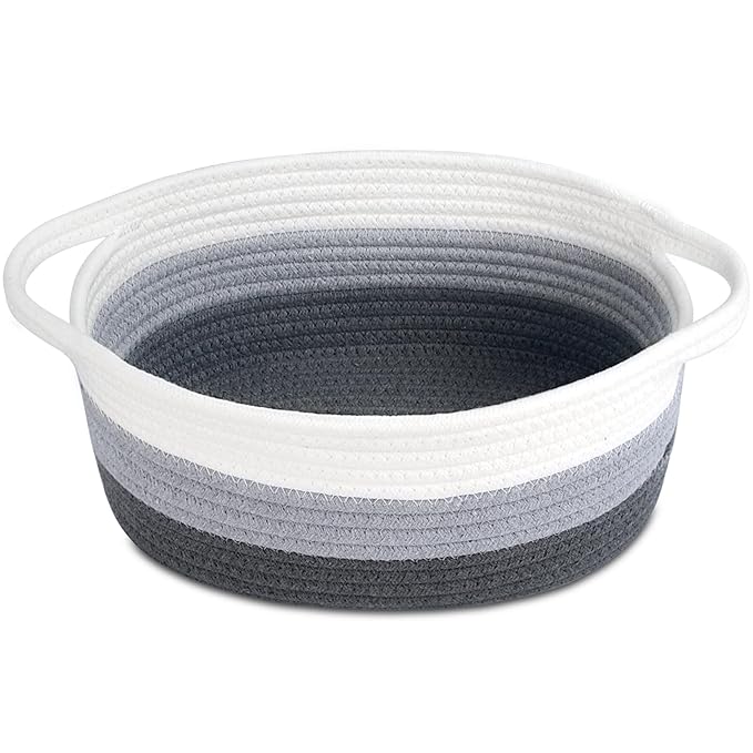 ABenkle Small Basket, Rope Room Shelf Storage Basket, Cat Dog Toys Basket Chest by ABenkle