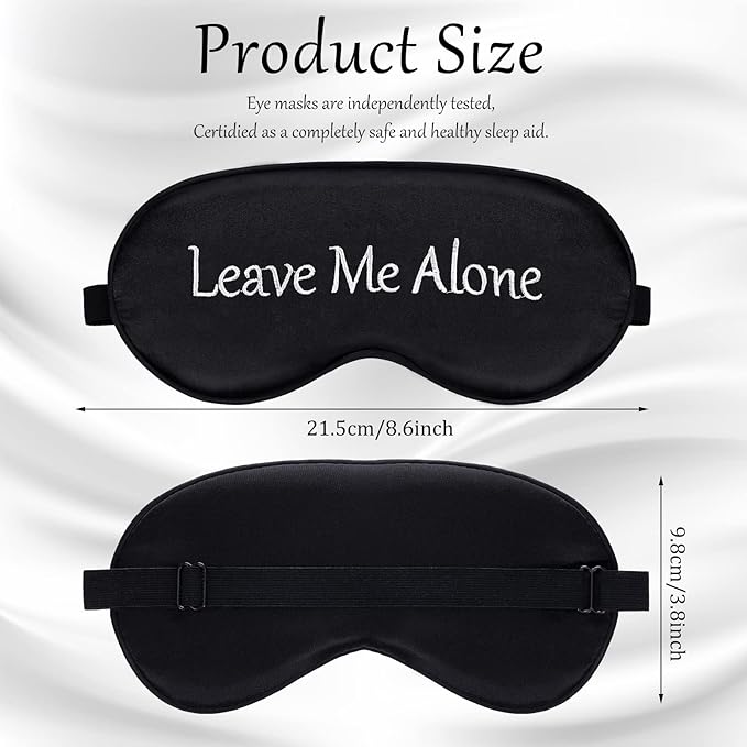 Geyoga 4 Pieces Funny Eye Mask for Sleep Soft Satin Blocking Blindfold - Image 3