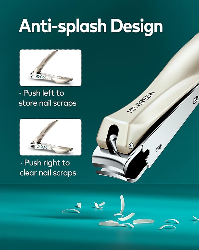 MR.GREEN Manicure Pedicure Kit 8-in-1, Upgraded Anti-Splash Nail Clippers Set - Image 2