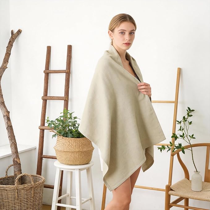 100% Luxury Thick Linen Bath Towel（300g/m²）- Ultra Absorbent & Quick-Drying - Image 5