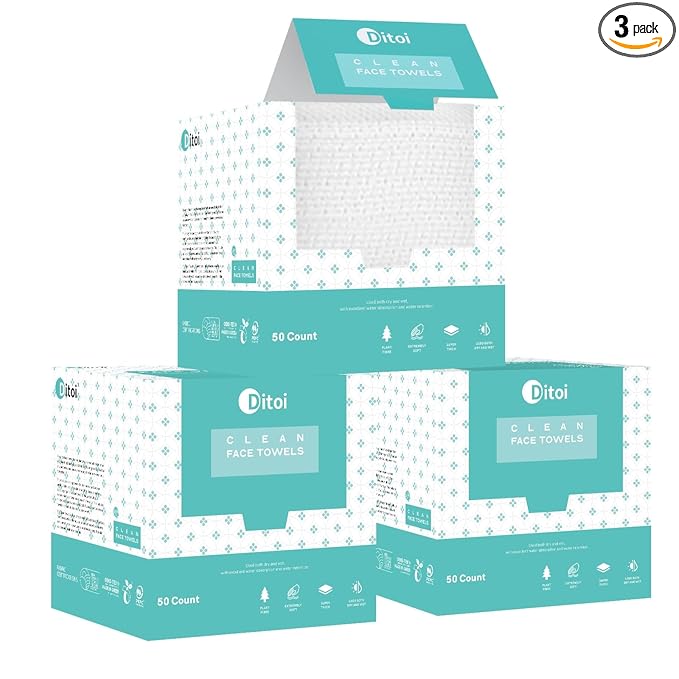 Face Towels, Face Towelettes XL, Ultra Soft Makeup Remover Dry Wipes, Thick by Ditoi