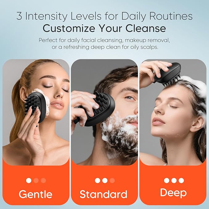 EKZ Sonic Vibrating Scalp Massager Shampoo Brush: Electric Silicone Hair - Image 5