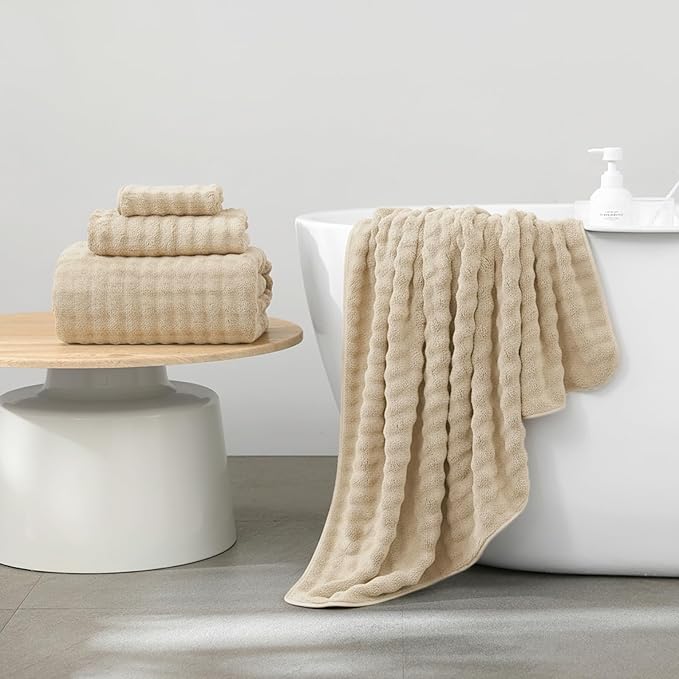 KBY Bath Towels Set 6 Piece 40x80 Inches，2 Extra Large Bath Sheets 2 Hand - Image 2