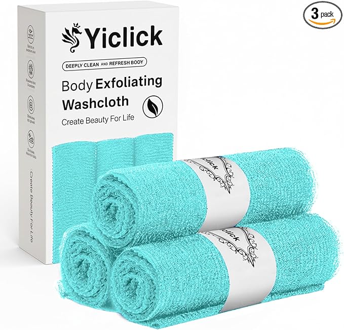 Yiclick Exfoliating Washcloth Towel- Exfoliating Body Scrubber Exfoliator by YiclickCreateBeautyforLife