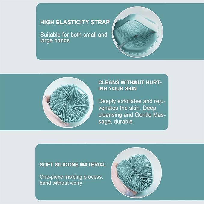 RamPula Silicone Body Scrubber, Silicone Loofah, Quick-Dry Exfoliating Body - Image 4