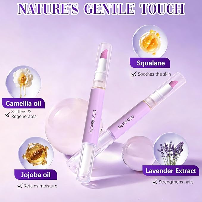 2pcs 2-in-1 Cuticle Oil Pusher Pen, 2026 New Ceramic Cuticle Pusher & Oil Pen - Image 2