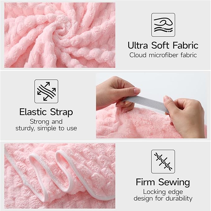 REDKISS Pink Microfiber Hair Towels - Image 5