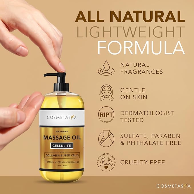 Cosmetasa Anti Cellulite Massage Oil – Lymphatic Drainage & Firming Body Oil - Image 4